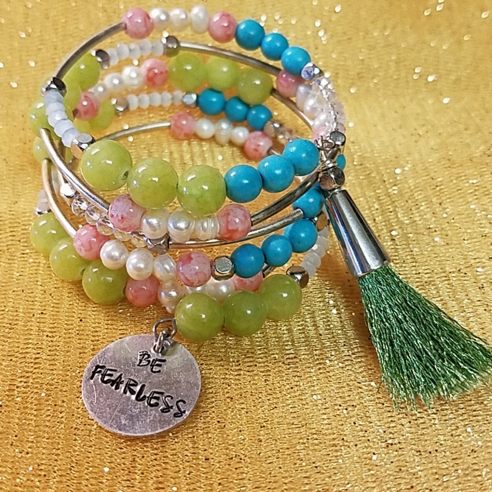 Gemstone Bracelet with Tassel
